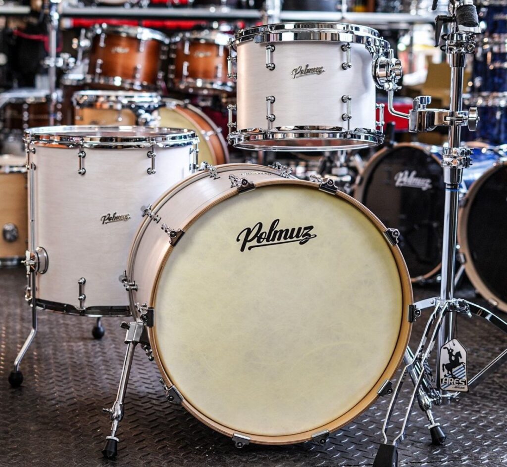 Zestaw perkusyjny Polmuz Maple Model 1 20/12/16 Satin White: centrala 20 cali, tom 12 cali i floor tom 16 cali